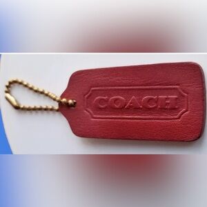 Coach vintage Red Leather hang tag